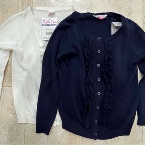 Pair of Ruffle Butts ruffled cardigans size 7–new